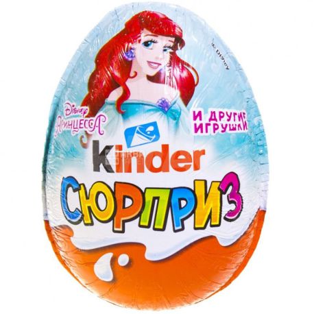 Kinder Surprise, 20 г, Кіндер Сюрприз, яйце шоколадне з іграшкою, для дівчаток, в асортименті
