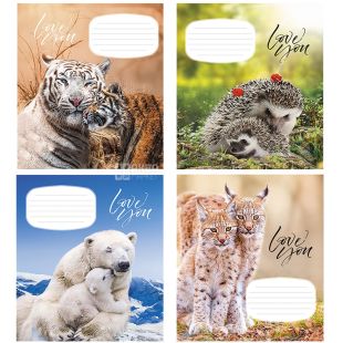 Школярик, 12 листов, Тетрадь в линию, в ассортименте