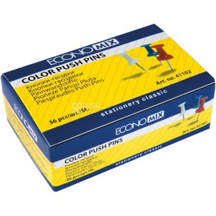 Economix, 36 шт., Кнопки-цвяшки, кольорові