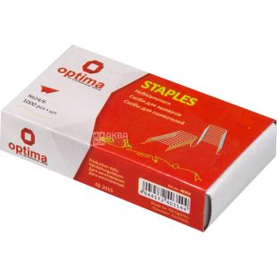 Optima, 1000 шт, Скоби для степлера, №24/6, мідні