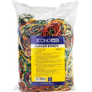 Economix, 1000 г, Гумки для грошей, 48 мм, асорті