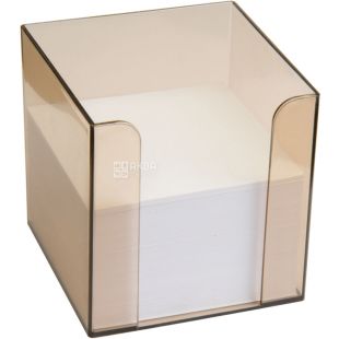 Economix, 9х9х9 см, Підставка під папір для нотаток, пластик, димчастий