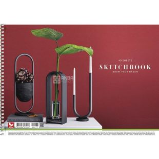 Школярик, 40 аркушів, Альбом для малювання на пружині, А4, асорті