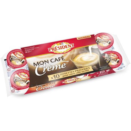 President, 10 шт. х 10 г, Сливки Президент, порционные, 10%