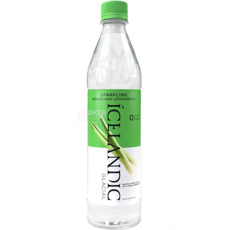 Icelandic Glacial, 0.5 L, Drinking water, spring, carbonated, Indonesian Lemongrass, PET
