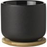 Stelton Theo, 200 мл, Кружка для чаю, з бамбуковою підставкою, чорна, 9 х 9 см