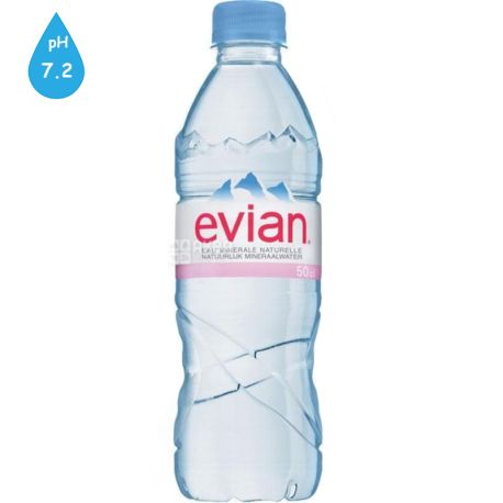 Evian, 0.5 L, Non-carbonated Water, Mineral, PET, PAT