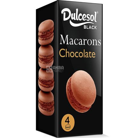 Dulcesol Macarons, 80 г, Тістечка Макаронс, шоколадні