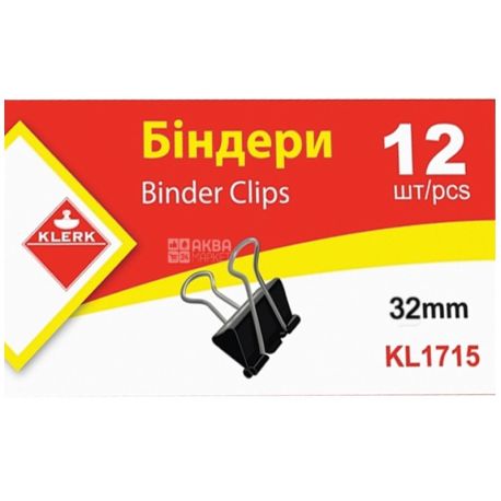 Klerk, 12 pcs., Binders, With black coating, No. 32, m / s