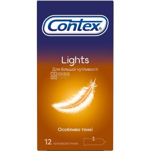 Contex, Light, 12 шт., Презервативы ультратонкие