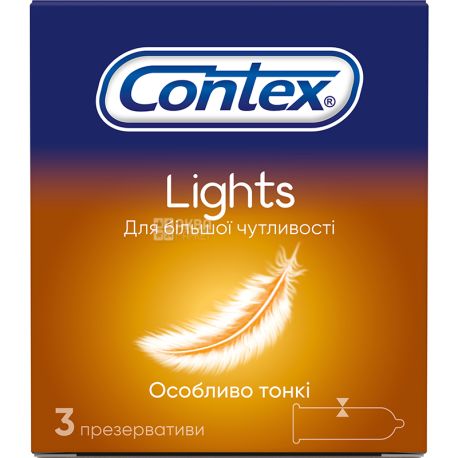 Contex, Light, 3 шт., Презервативы ультратонкие