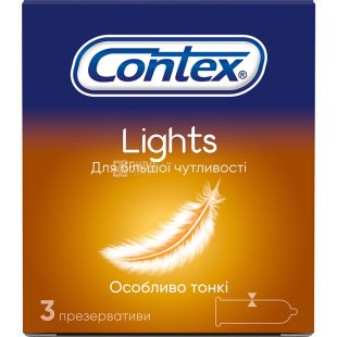 Contex, Light, 3 шт., Презервативи ультратонкі