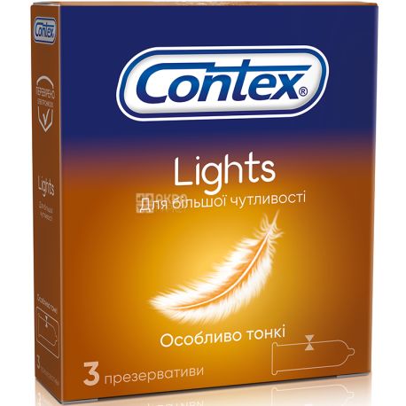 Contex, Light, 3 шт., Презервативы ультратонкие