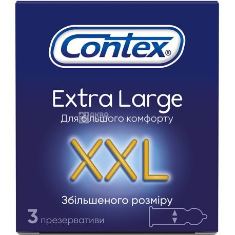 Contex, Extra Large, 3 шт., Презервативи збільшеного розміру