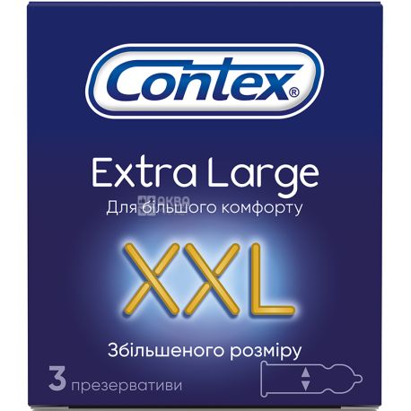 Contex, Extra Large, 3 шт., Презервативы увеличенного размера 