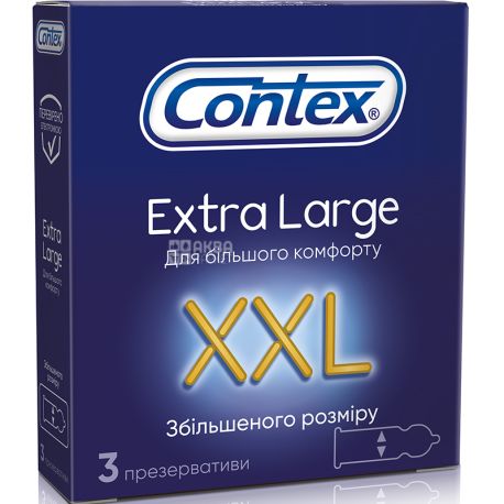 Contex, Extra Large, 3 шт., Презервативи збільшеного розміру