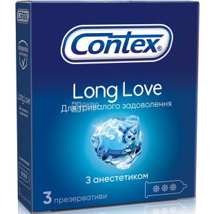 Contex, Long Love, 3 шт., Презервативы для длительного удовольствия