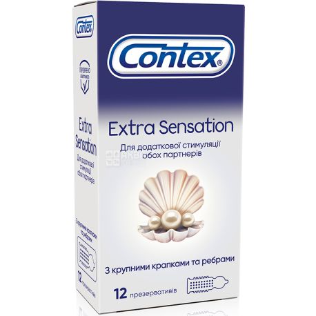 Contex, Extra Sensation, 12 шт., Презервативи ребристі