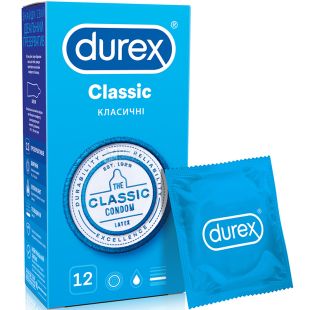 Durex, Classic, 12 шт., Презервативы классические