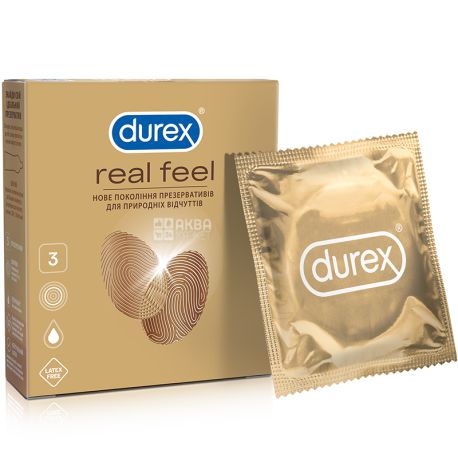 Durex Real Feel, 3 шт., Презервативы для естественных ощущений