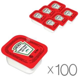 Heinz, 25 мл х 100 шт, Кетчуп томатный Хайнц