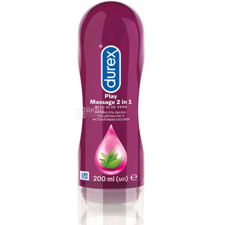 Durex, Play Massage, Aloe Vera, 200 мл, Интимная гель-смазка