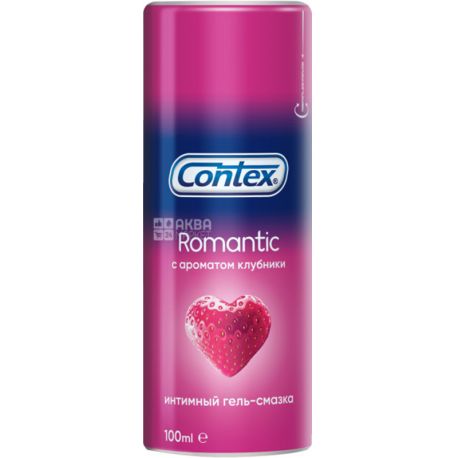 Contex Romantic, 100 мл, Інтимна гель-змазка з ароматом полуниці