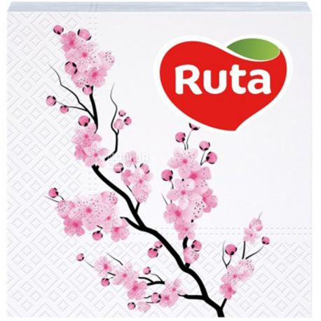 Ruta, 40 PCs., Ruta, paper Napkins, Sakura, 24x24 cm, double-layer