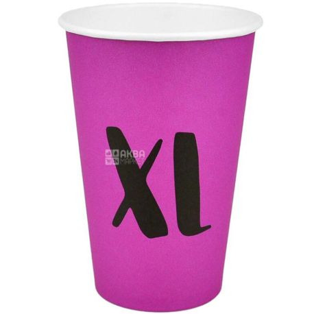 Стакан бумажный XL черный 340 мл, 50 шт. D80, в ассортименте