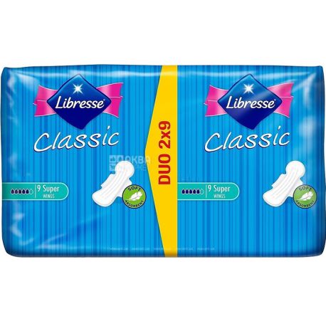 Libresse Classic Ultra Super Clip Soft, 18 шт., Прокладки гигиенические, 5 капель