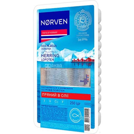 Norven, Herring spiced in oil, 250 g
