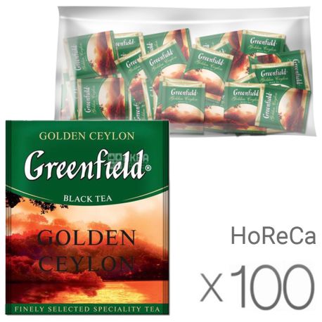 Greenfield, Golden Ceylon, 100 пак., Чай Грінфілд, Голден Цейлон, чорний, HoReCa