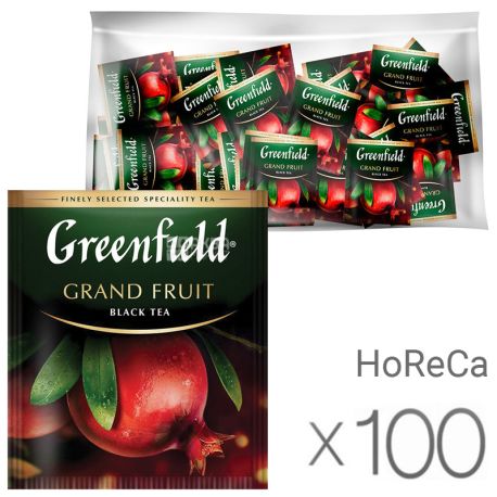 Greenfield, Grand Fruit, 100 pack. x 2 g ,, Greenfield tea, Grand Fruit, black with pomegranate, HoReCa