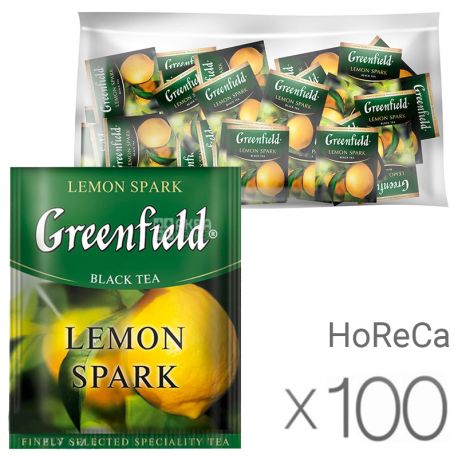 Greenfield Lemon Spark Ceylon Black Tea, Tea, 100 sachets, HoReCa