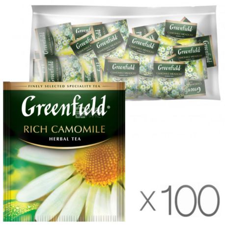 Greenfield Rich Camomile Herbal, Tea, 100 Bags, HoReCa