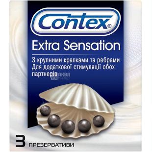 Contex Extra Sensation, 3 шт, Презервативы с крупными точками и ребрами