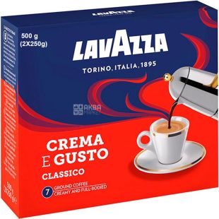 Lavazza Crema e Gusto Classico, 2 шт х 250 г, Кофе молотый, темной обжарки