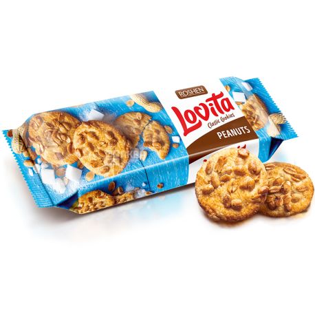 Roshen, Lovita, 150 г, Печиво з арахісом