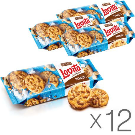 Roshen Lovita, 150 г, Упаковка 12 шт., Рошен, Печиво з арахісом