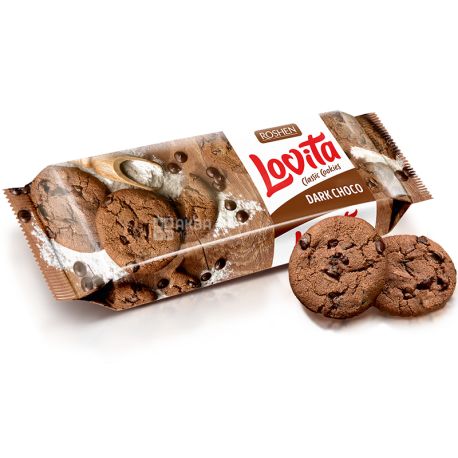 Roshen, 150 g, biscuits, chocolate, with pieces of chocolate icing