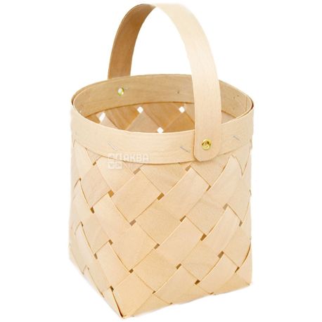 Easter basket, wicker, 12x12x14cm