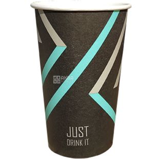 Just drink it, Бумажные стаканчики с принтом, 340 мл, 50 шт., D 79