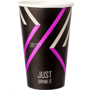 Just drink it, Бумажные стаканчики с принтом, 500 мл, 50 шт., D 90
