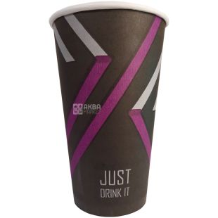 Just drink it, Бумажные стаканчики с принтом, 500 мл, 50 шт., D 90