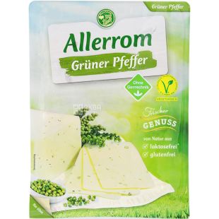 Allerrom, 110 г, Сыр твердый, с зеленым перцем, 50%, слайсами, ПЭТ