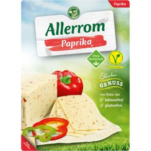 Allerrom, 110 г, Сыр твердый, с паприкой, 50%, слайсами, ПЭТ