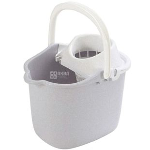 Curver, 15л, Відро для мопа з віджимом, пластикове, світло-сіре