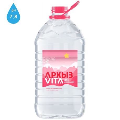 Arkhyzik, Non-carbonated mountain water for children, 5 l, PET, PAT