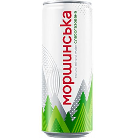 Morshynska, 0.33 l., Mineral water, slightly carbonated, can