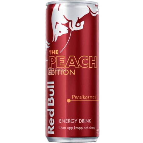 Red Bull, The Peach Edition, 0,25 л, Напій енергетичний, стиглий персик, ж/б